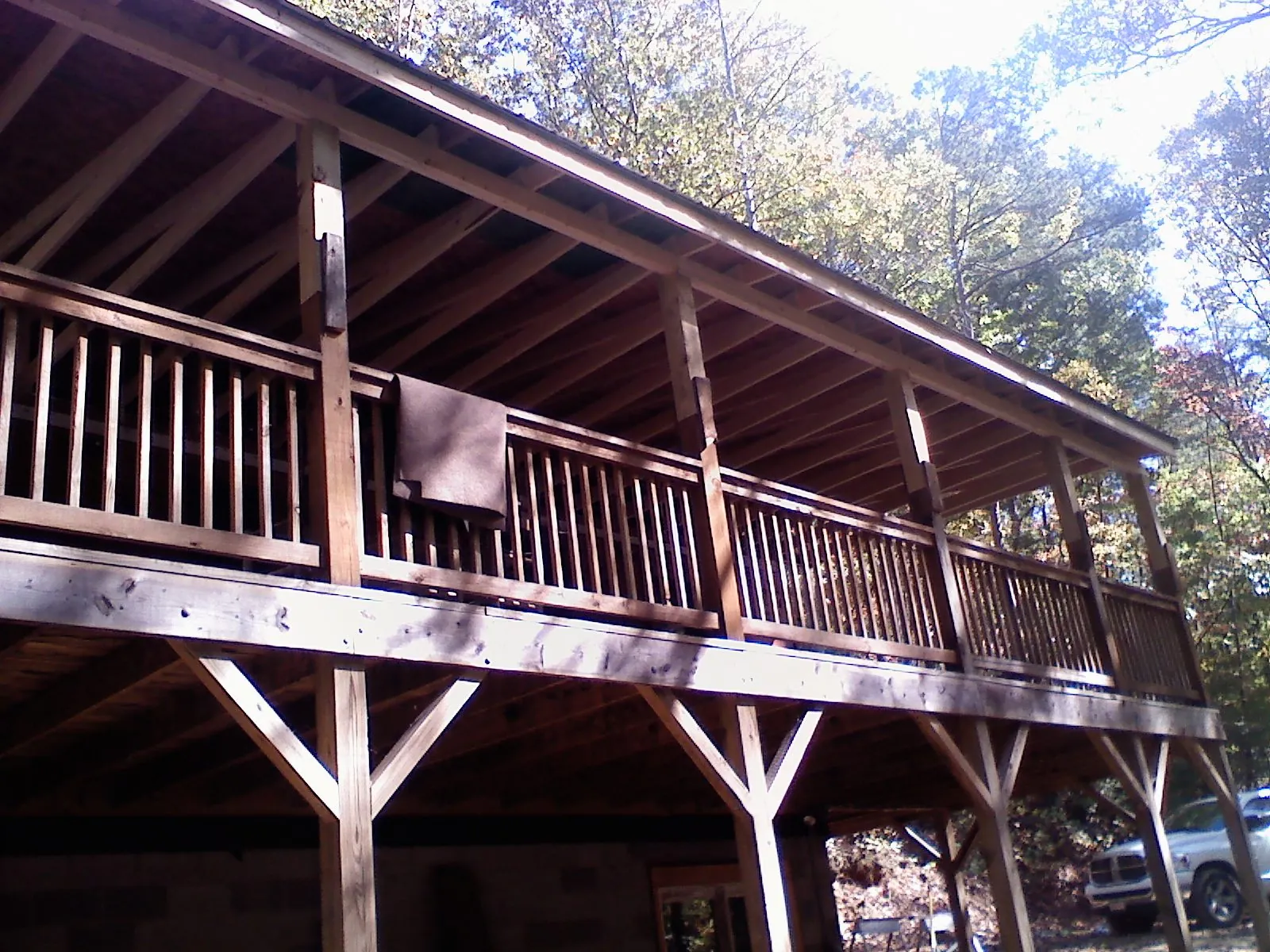 Timber framing under a new elevated porch and deck — Roof Leak Repair in Brothers by Roofing Brothers